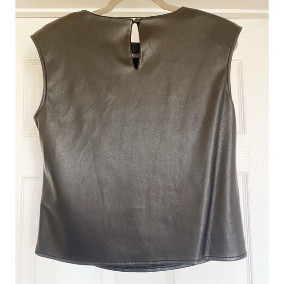 NWT Marc New York Black Faux Leather Sleeveless Blouse in Size Small - Picture 5 of 7